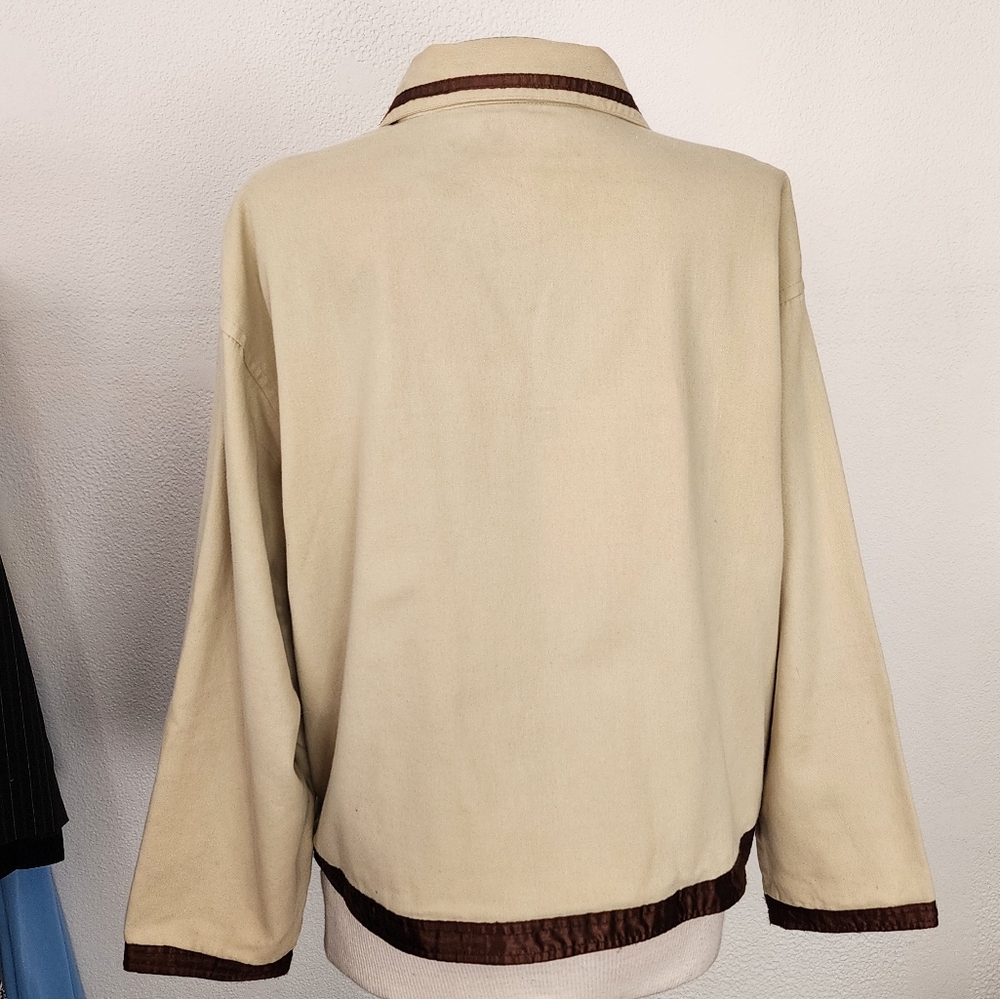 New Direction Jacket 100% Cotton Safari Zebra Patchwork Cream Multi Size XL - Picture 8 of 14